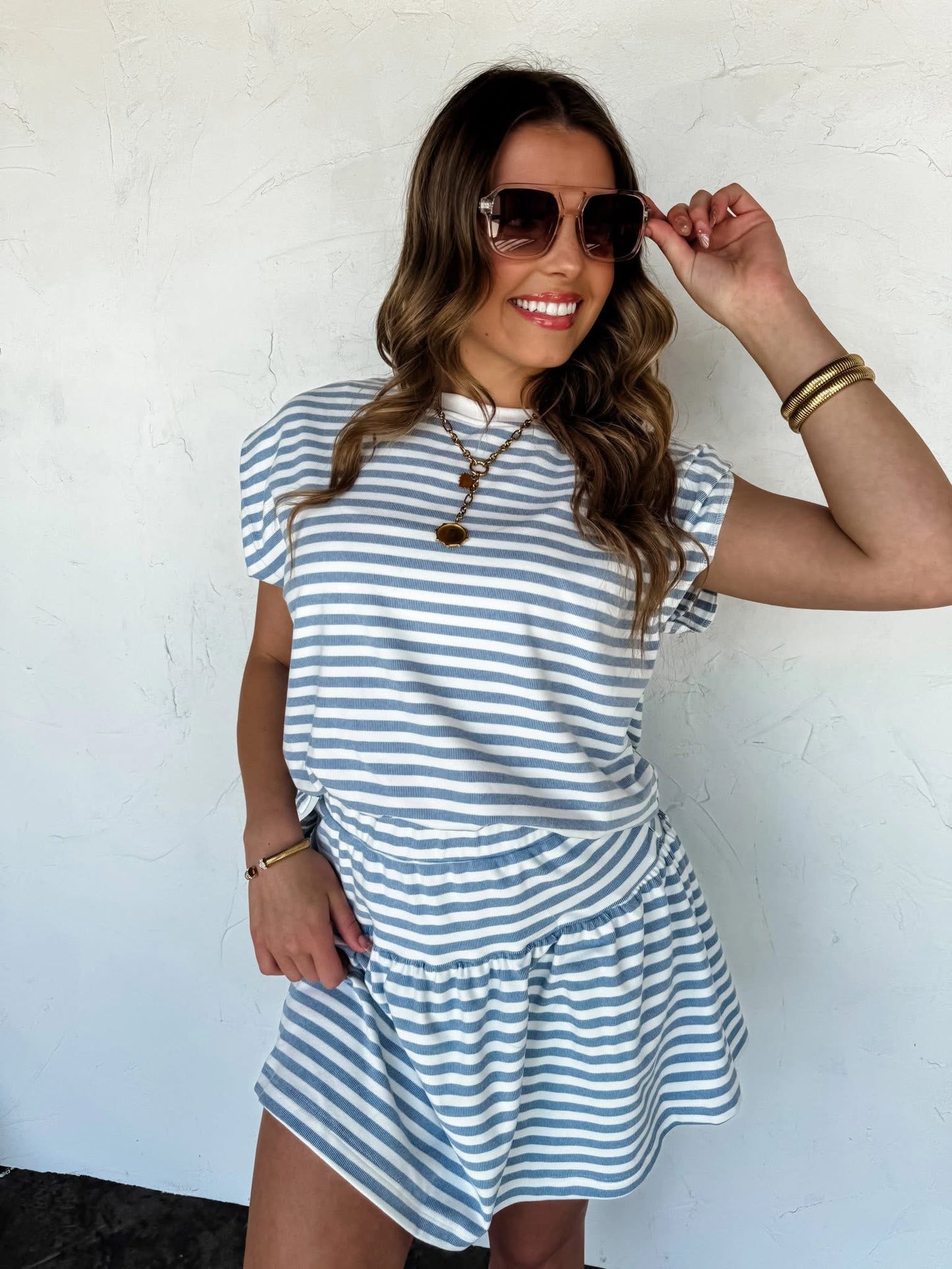 Coastal Stripes Skort Set