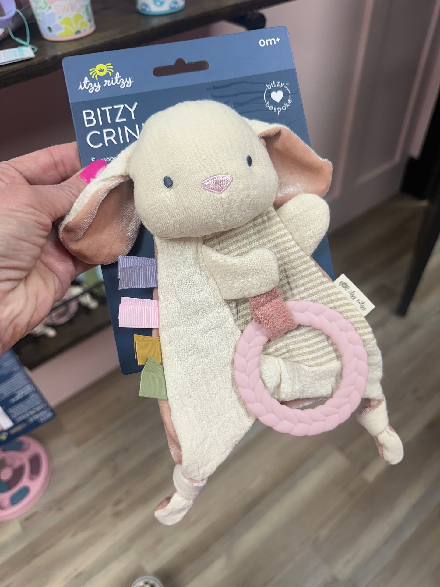 Itzy Ritzy Bitzy Crinkle Sensory Toy With Teether - Bunny