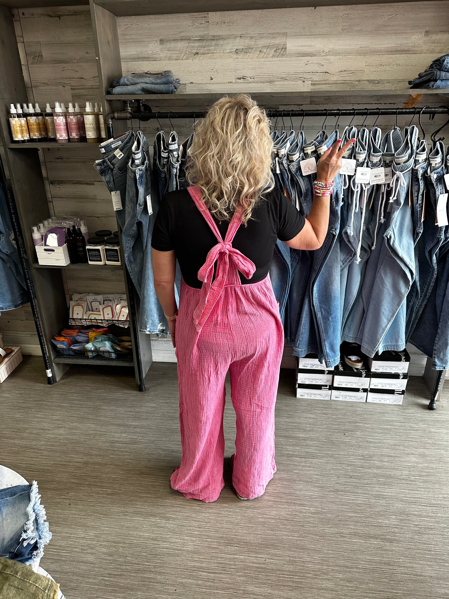 Pink Girl Relaxed Fit Wide Leg Overalls
