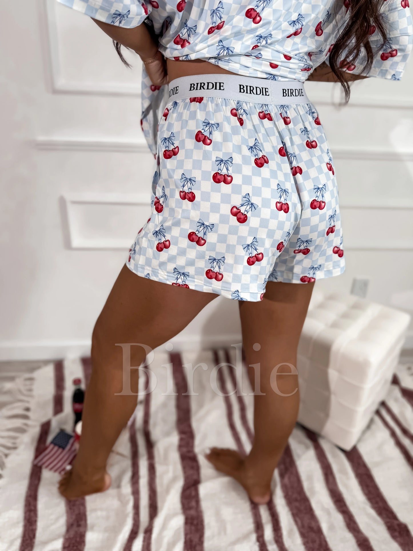 BIRDIE Tee & Boxer Shorts Set - Cherry Bell