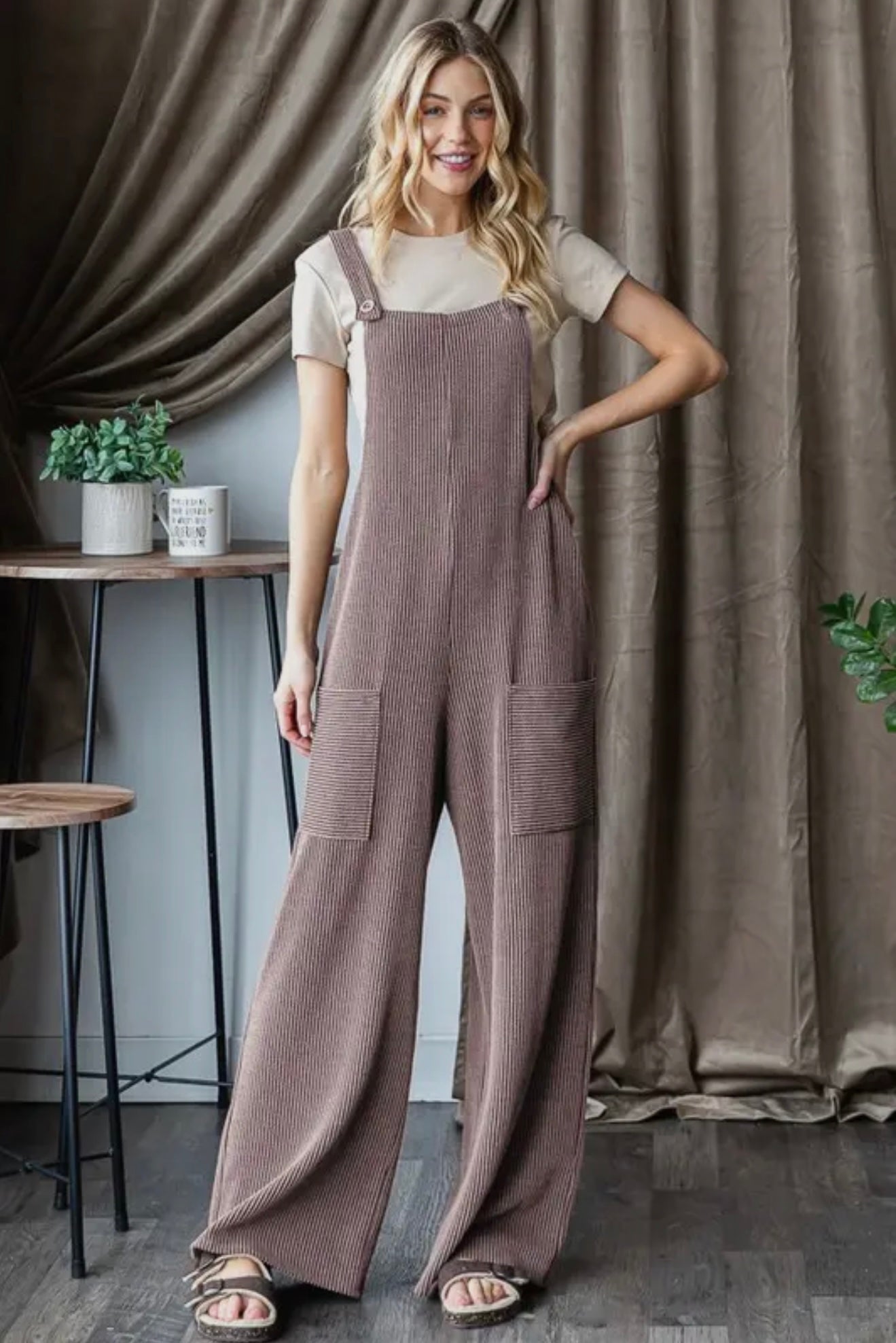Urban Ribbed Overalls - Coco