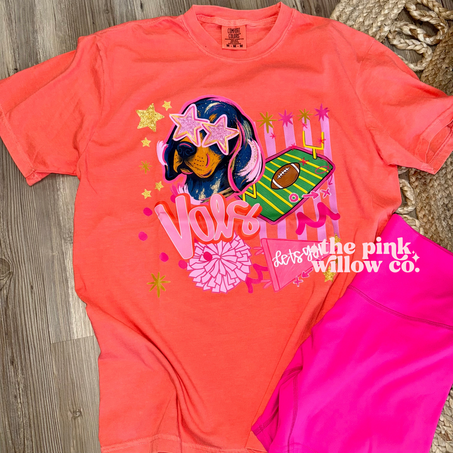 Pink Preppy Vols Comfort Colors Tee