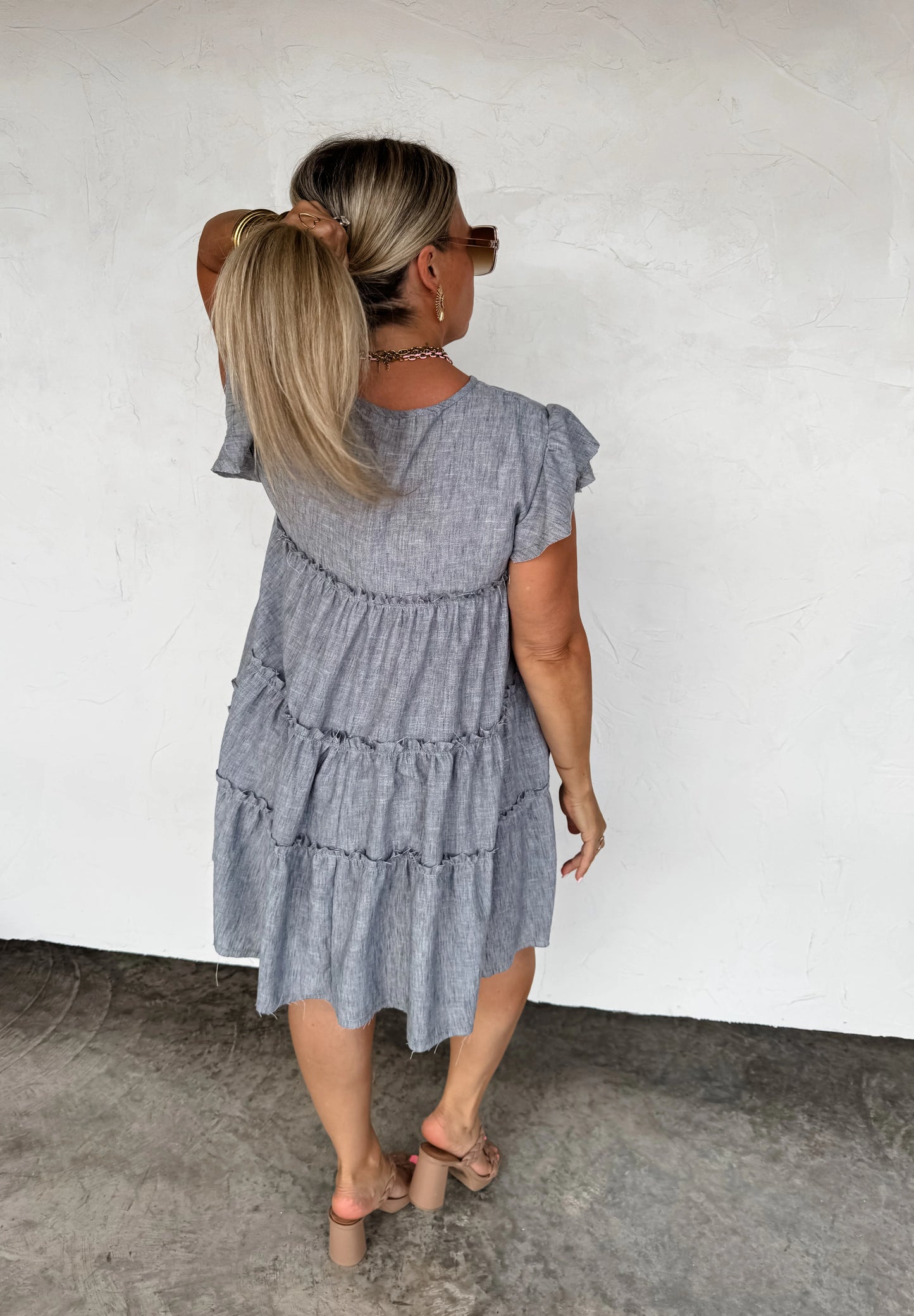 Day Dreaming Ruffle Dress - Vintage Pink