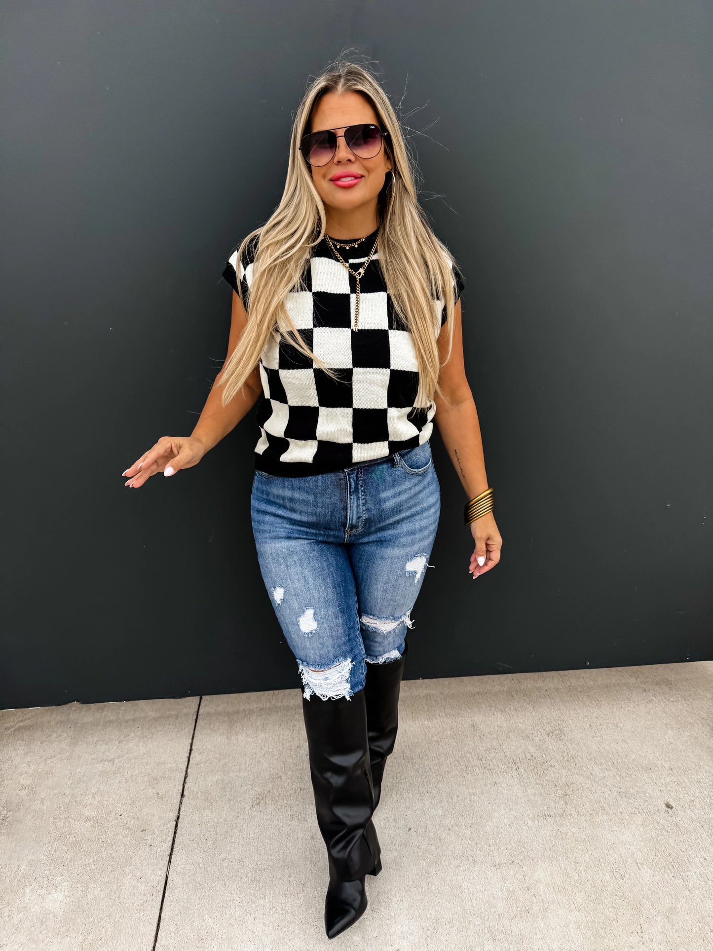 Sidni Checkered Sweater