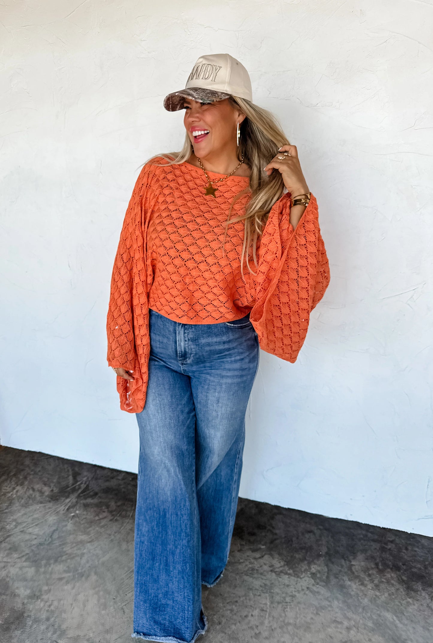Bell Sleeve Top - Orange