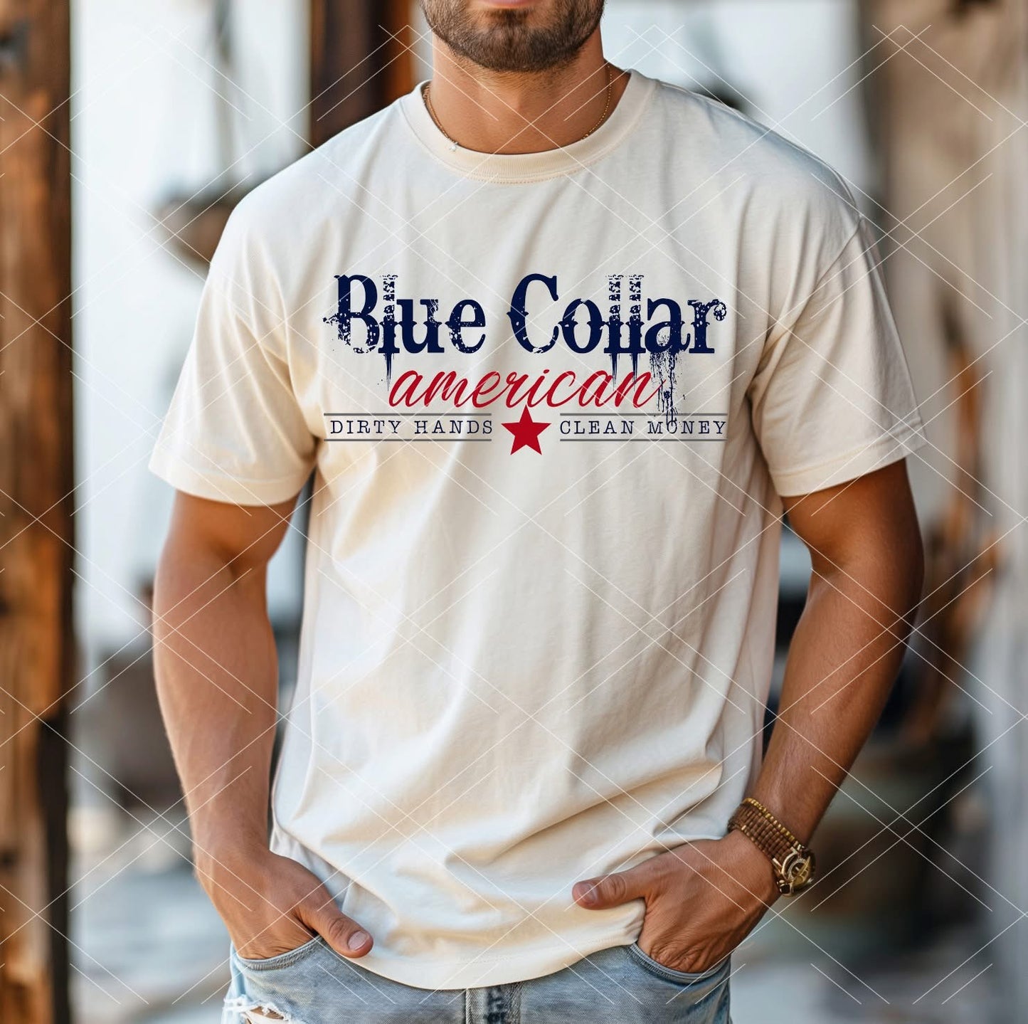 Blue Collar American Comfort Colors Graphic Tee