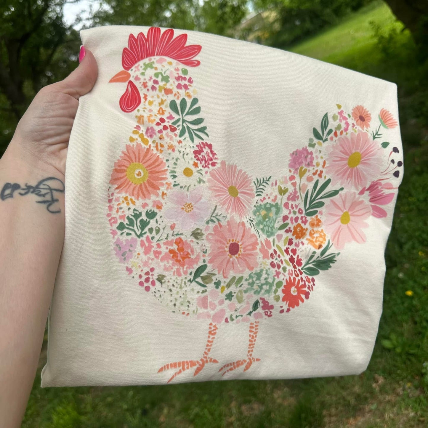 Floral Chicken Graphic Tee
