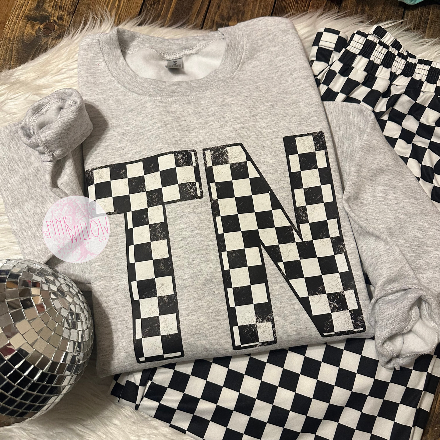 Checkered TN Graphic Sweatshirt