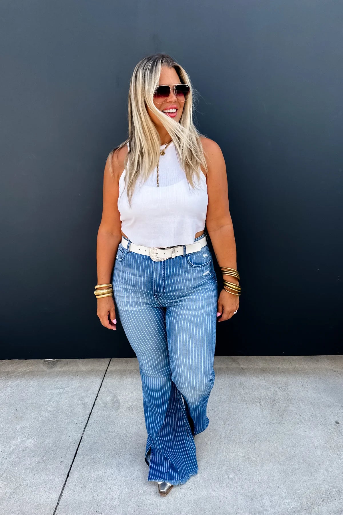 Take Sides Pinstripe Jeans