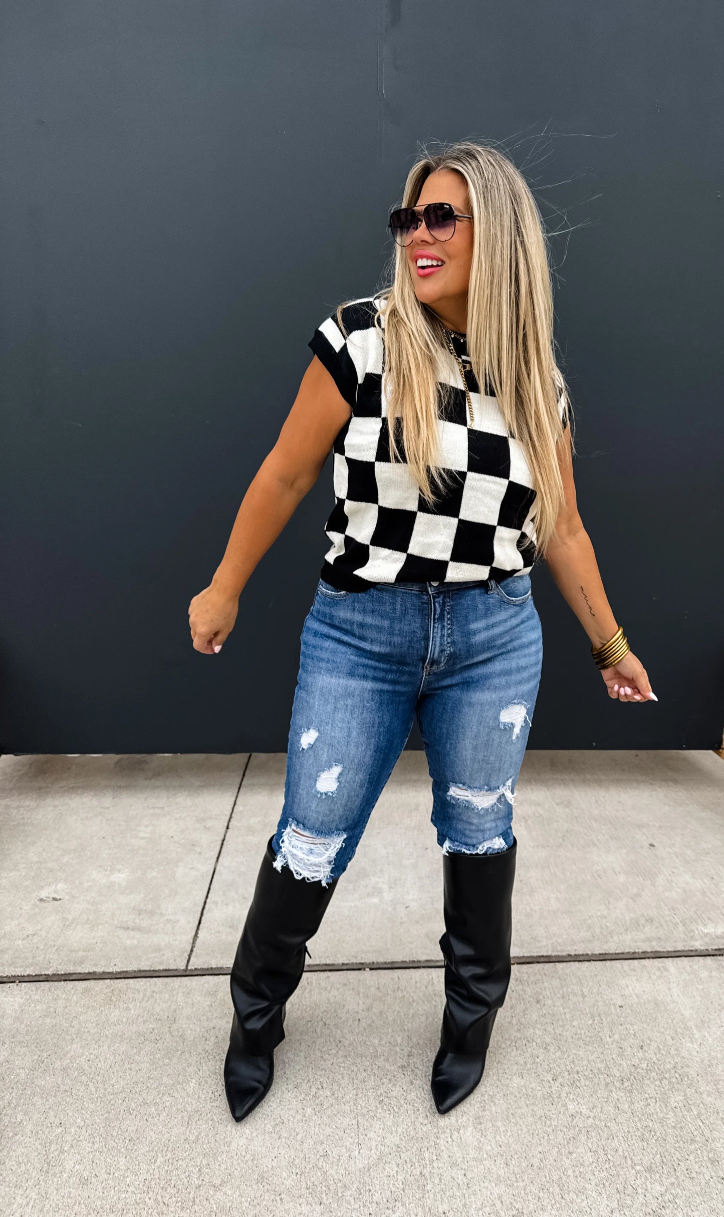 Sidni Checkered Sweater