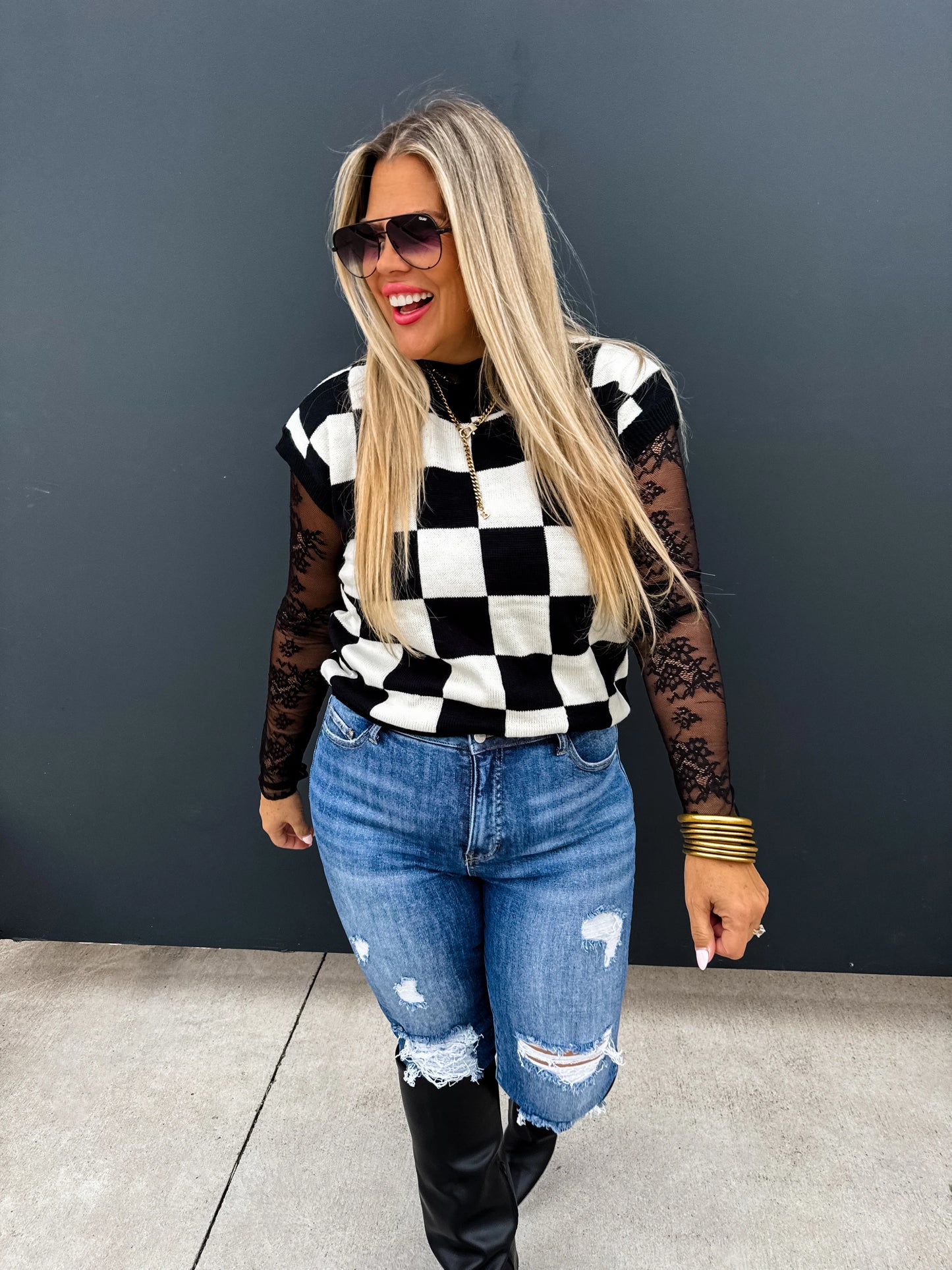 Sidni Checkered Sweater