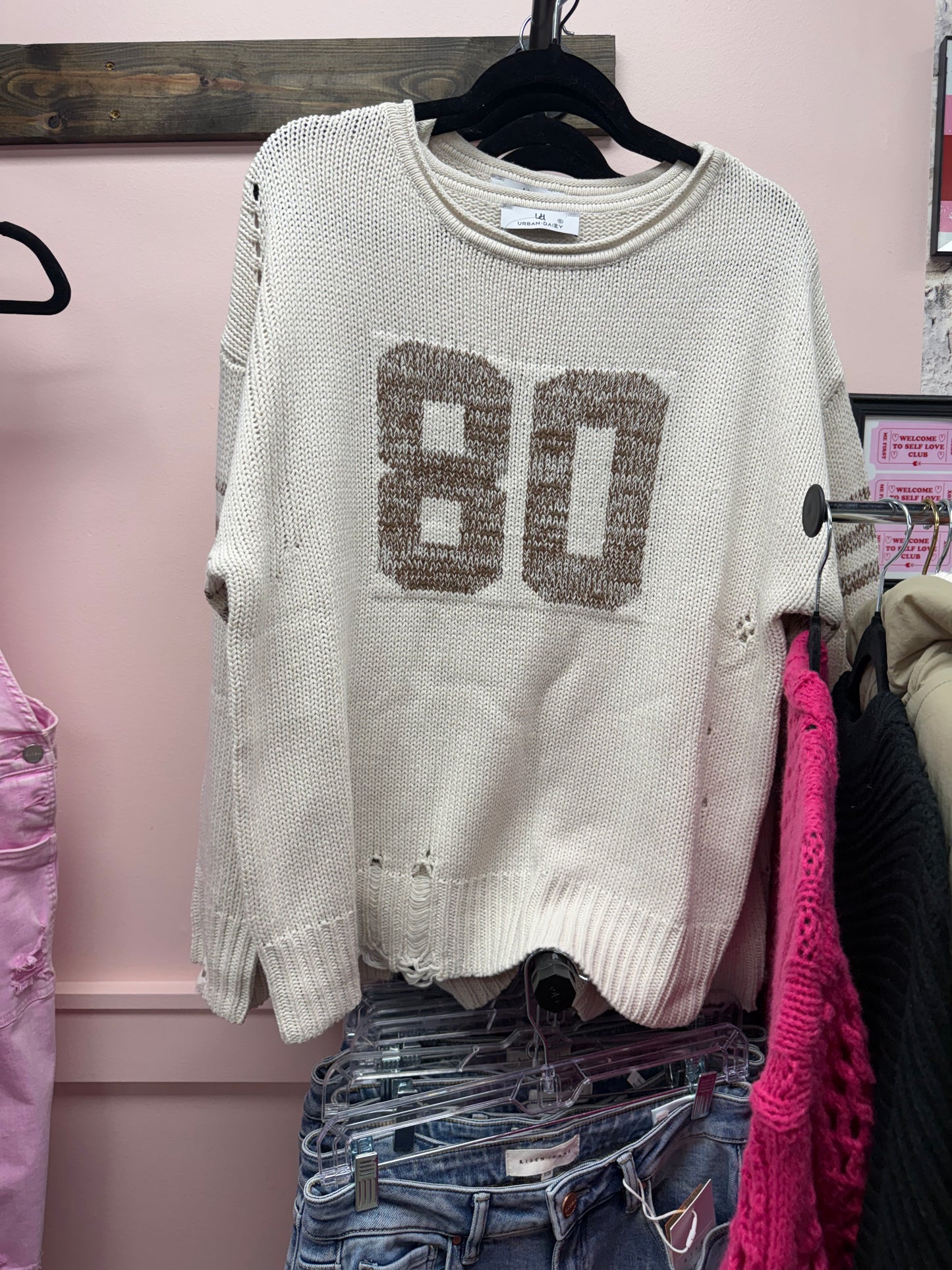 Varsity 80 Distressed Sweater