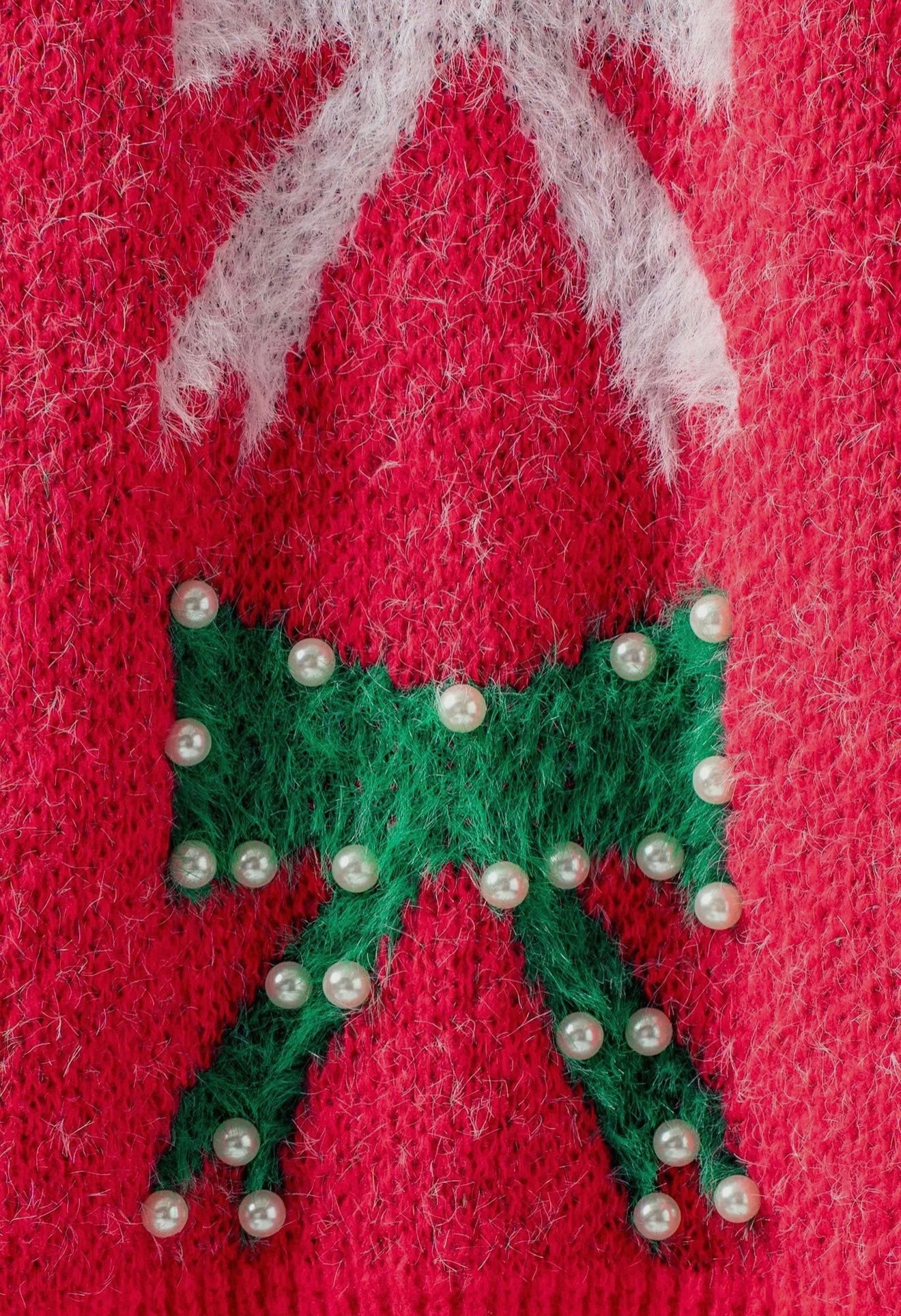 Holiday Bow Sweater - Pearl Embellished