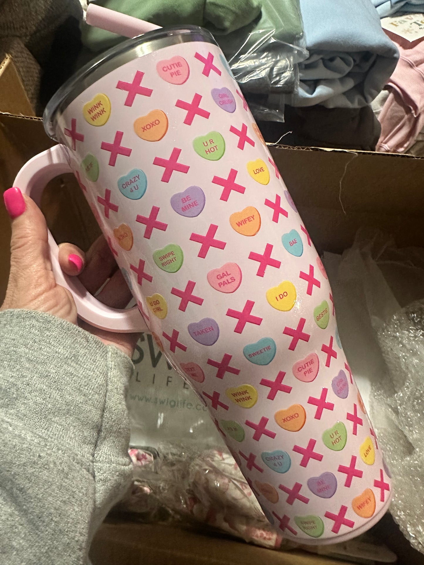 Conversation Hearts Mega Mug 40oz