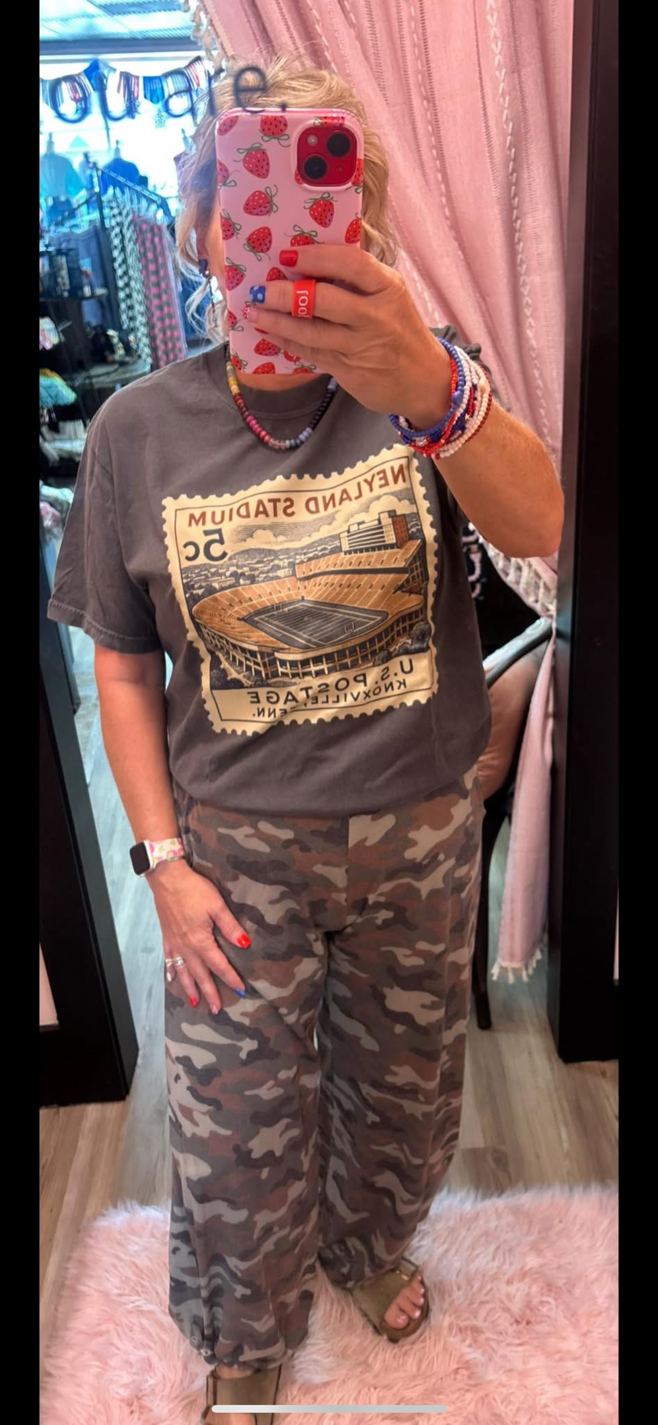 Camo Split Side Ankle Tie Pants