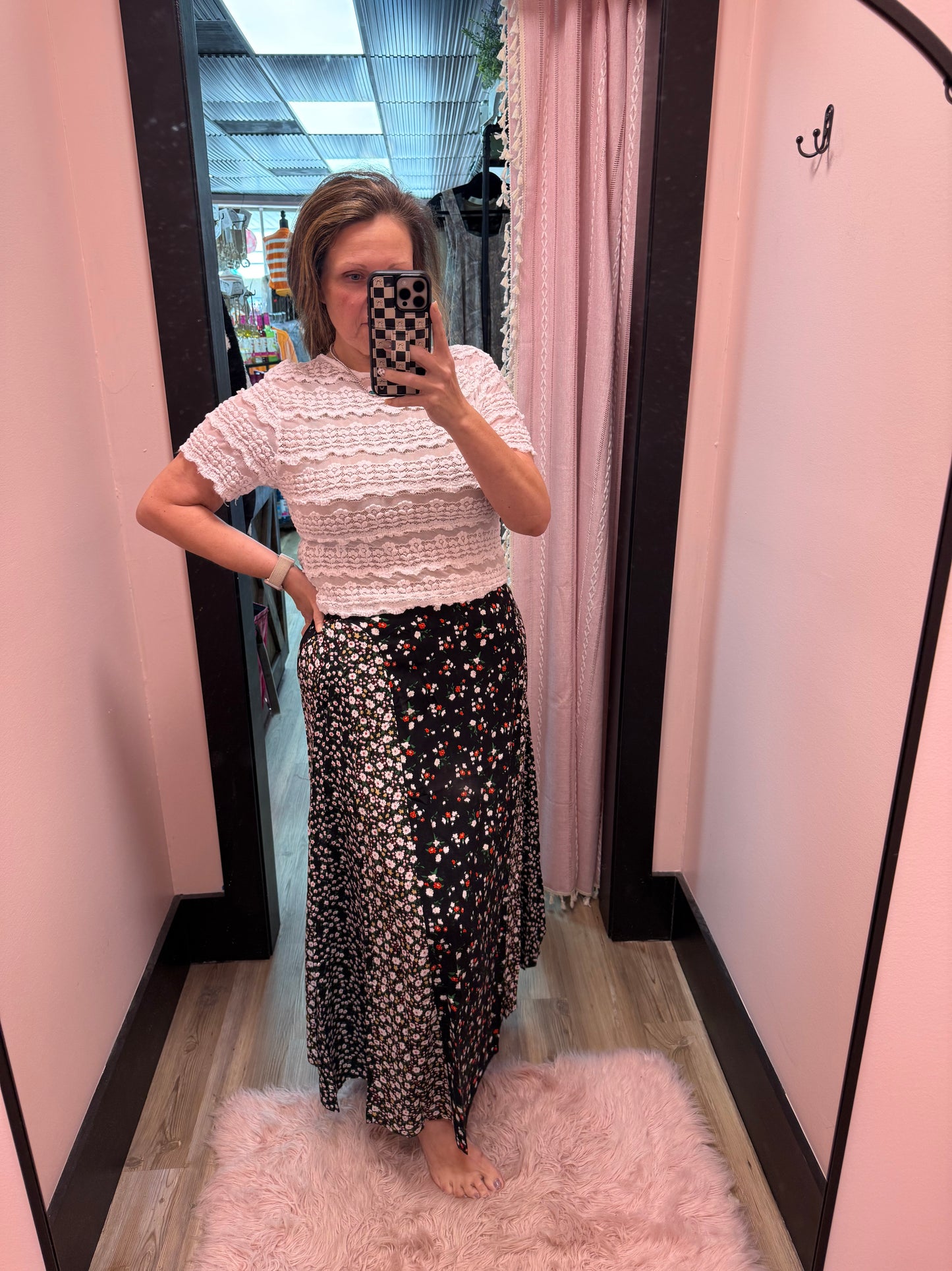 Melanie Skirt - Black Floral