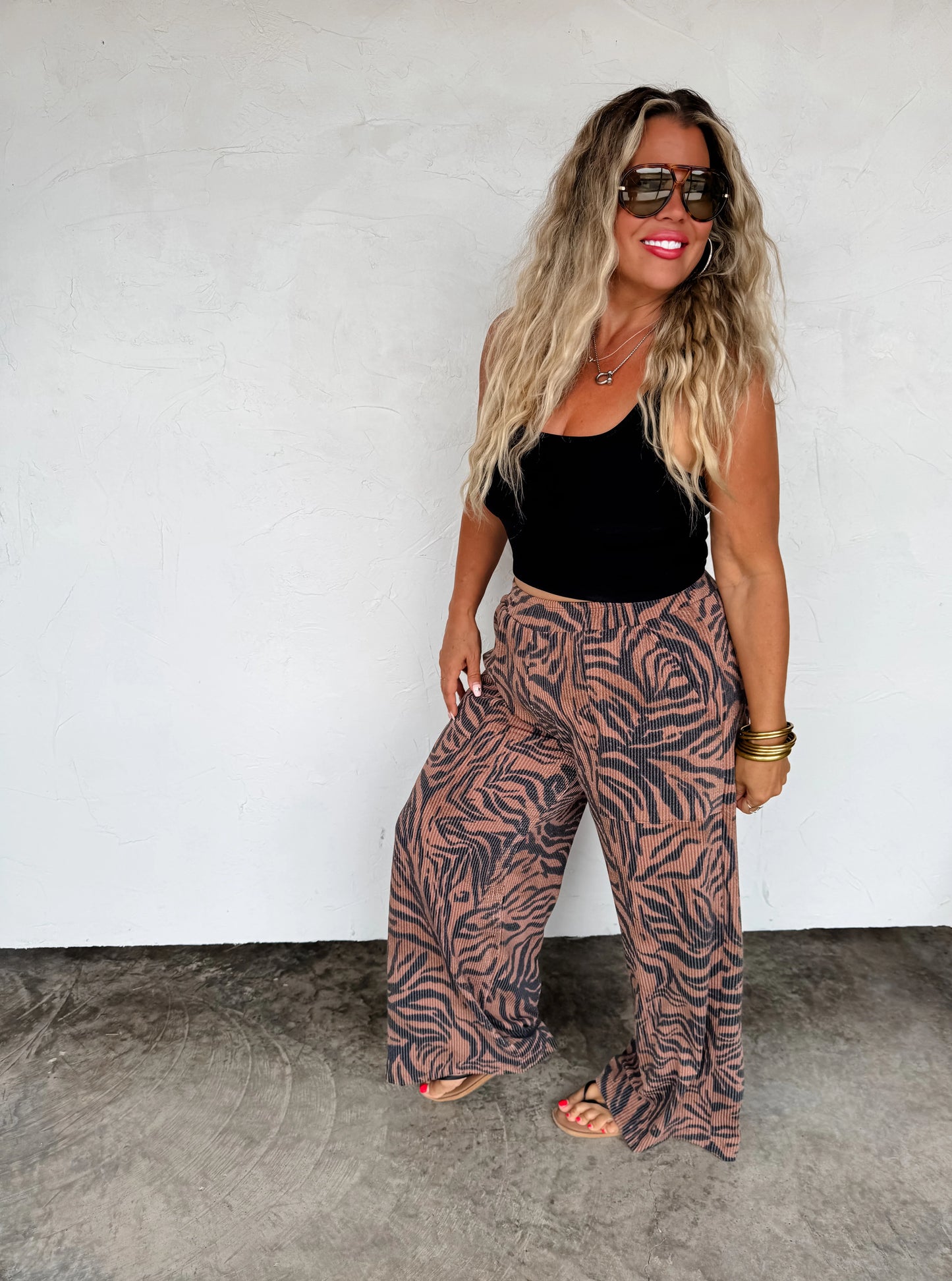 PREORDER - Zebra Haddie Wide Leg Pants