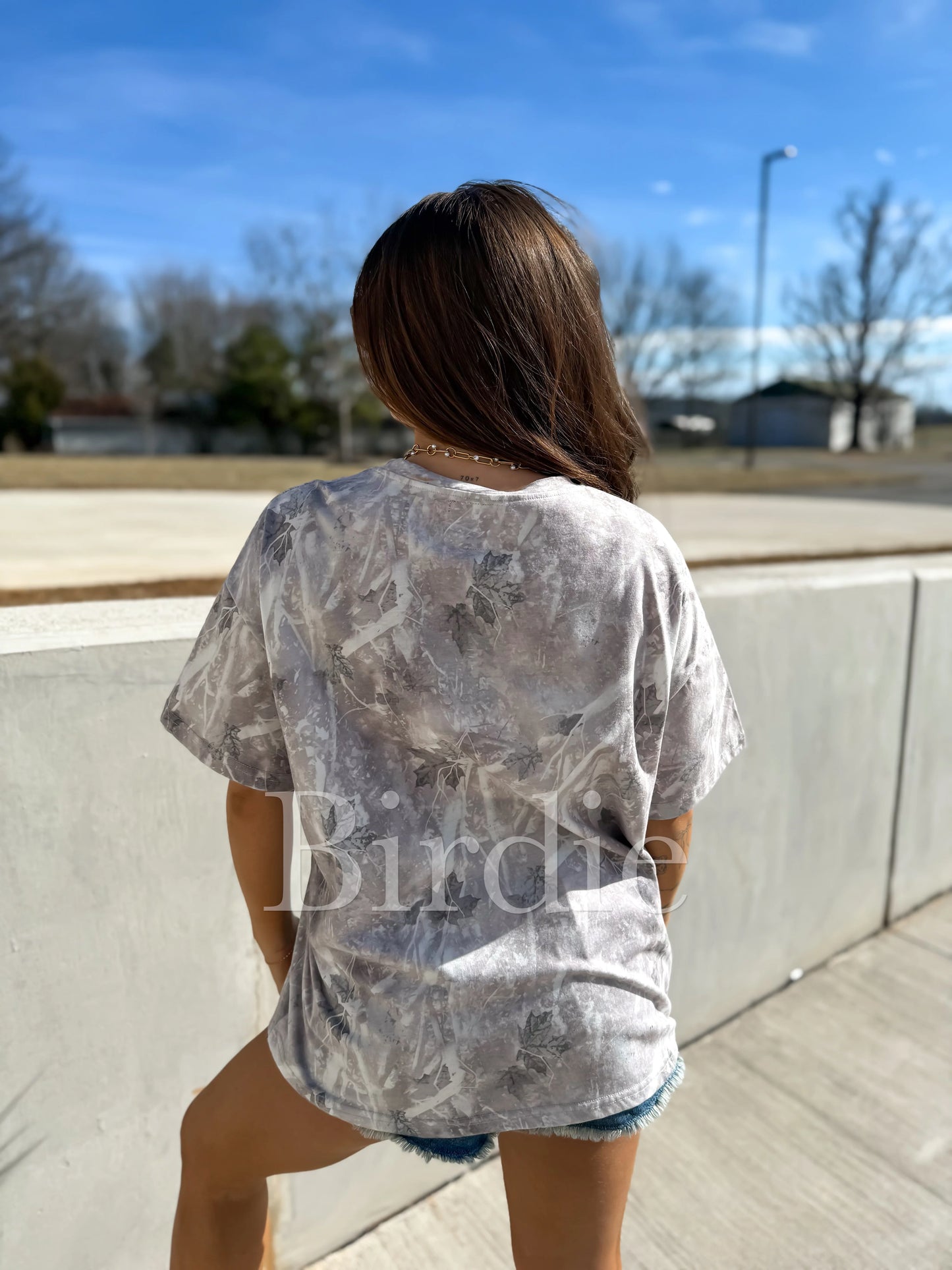 PREORDER - Birdie Iced Out Camo Oversized Tee