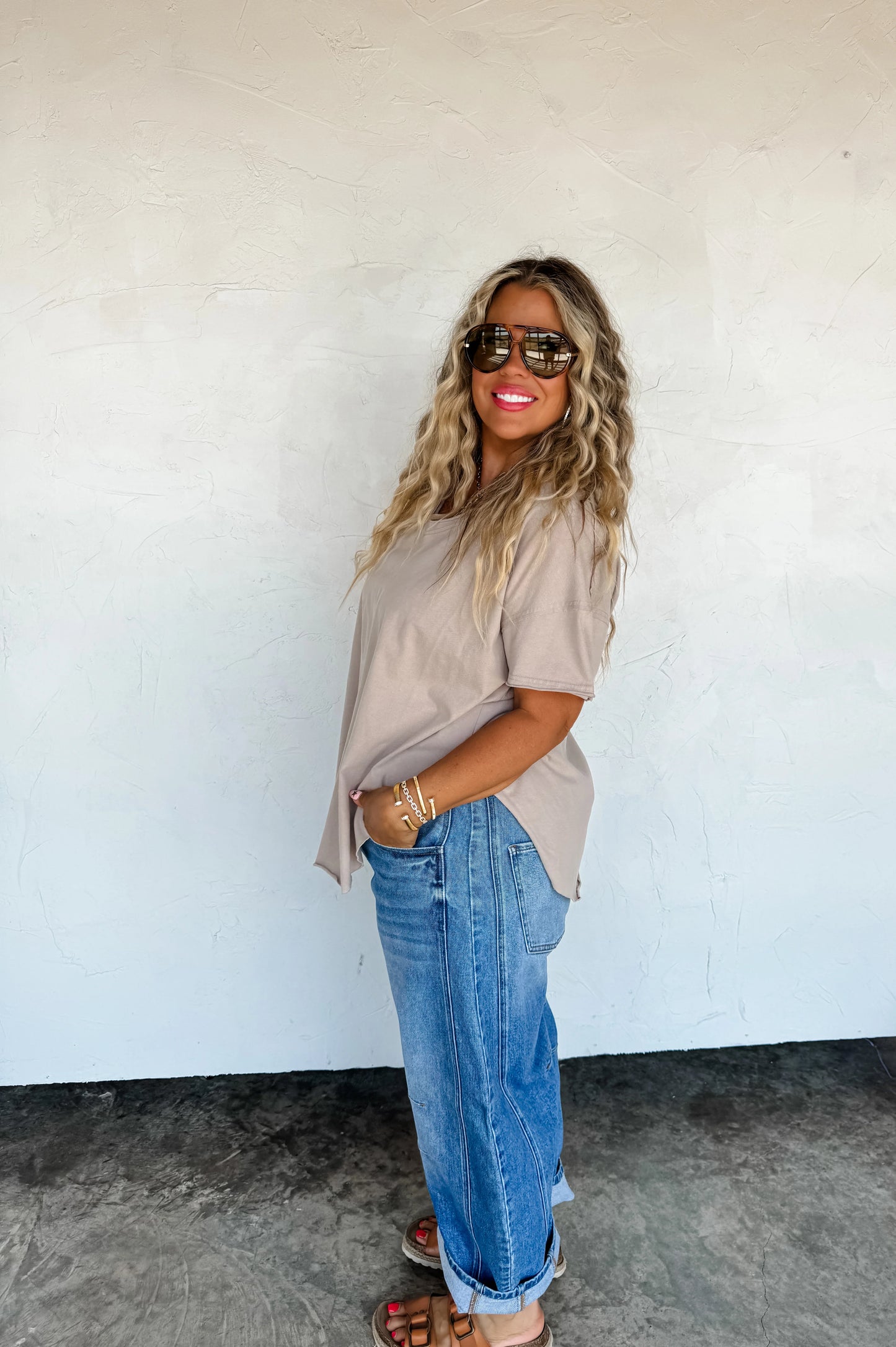 PREORDER - Joey Vneck Washed Cotton Boyfriend Tee