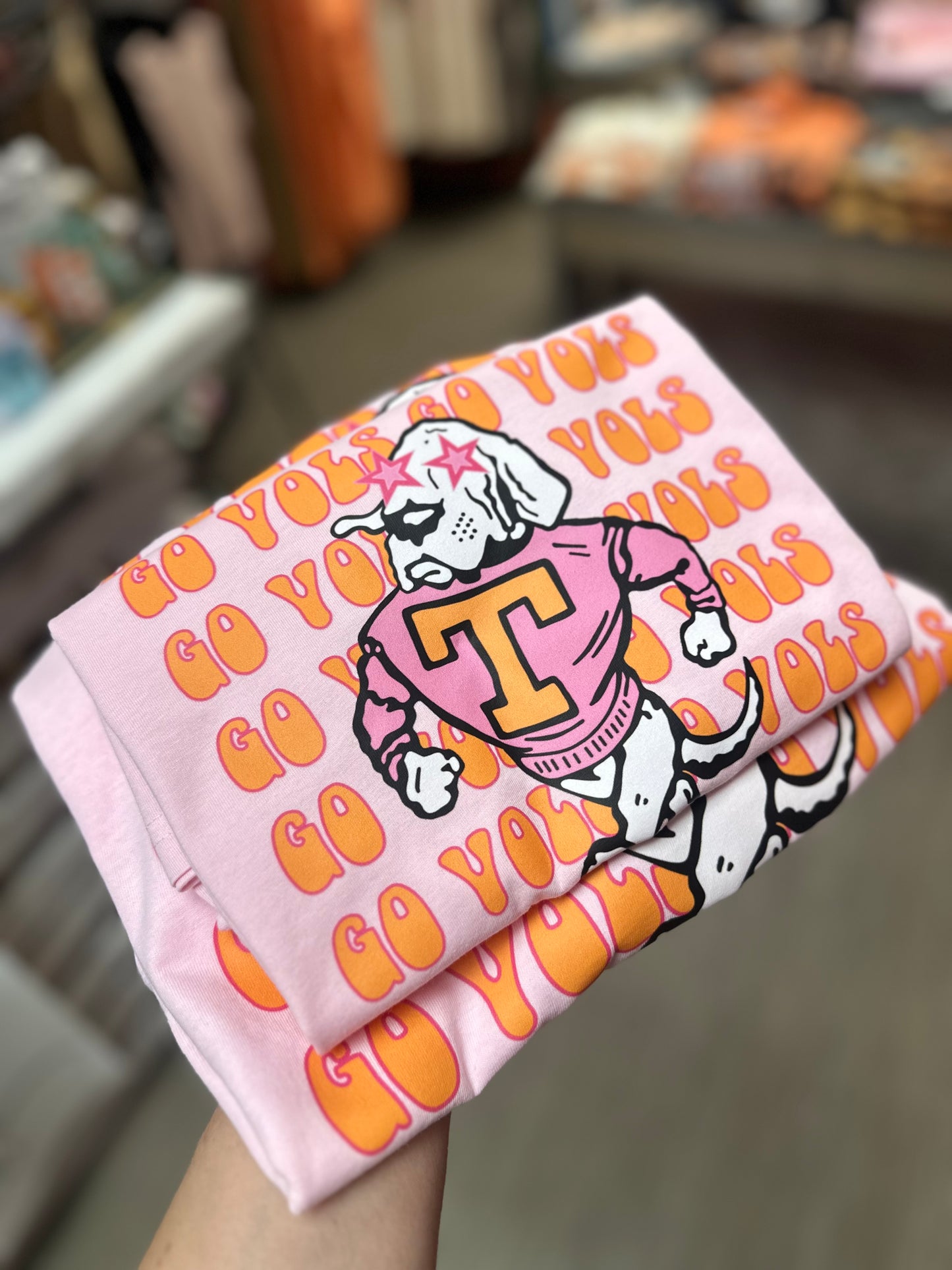 Pink/Orange Preppy Go Vols Comfort Colors Tee - Blossom