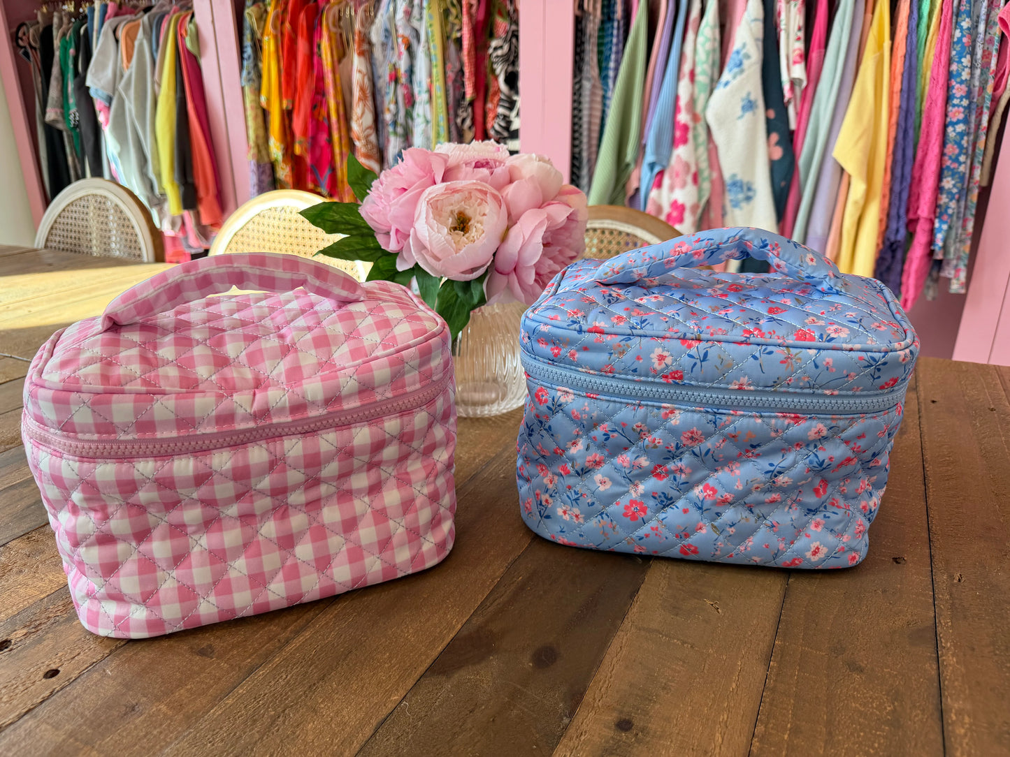 PREORDER- Grab and Go Quilted Makeup Bag