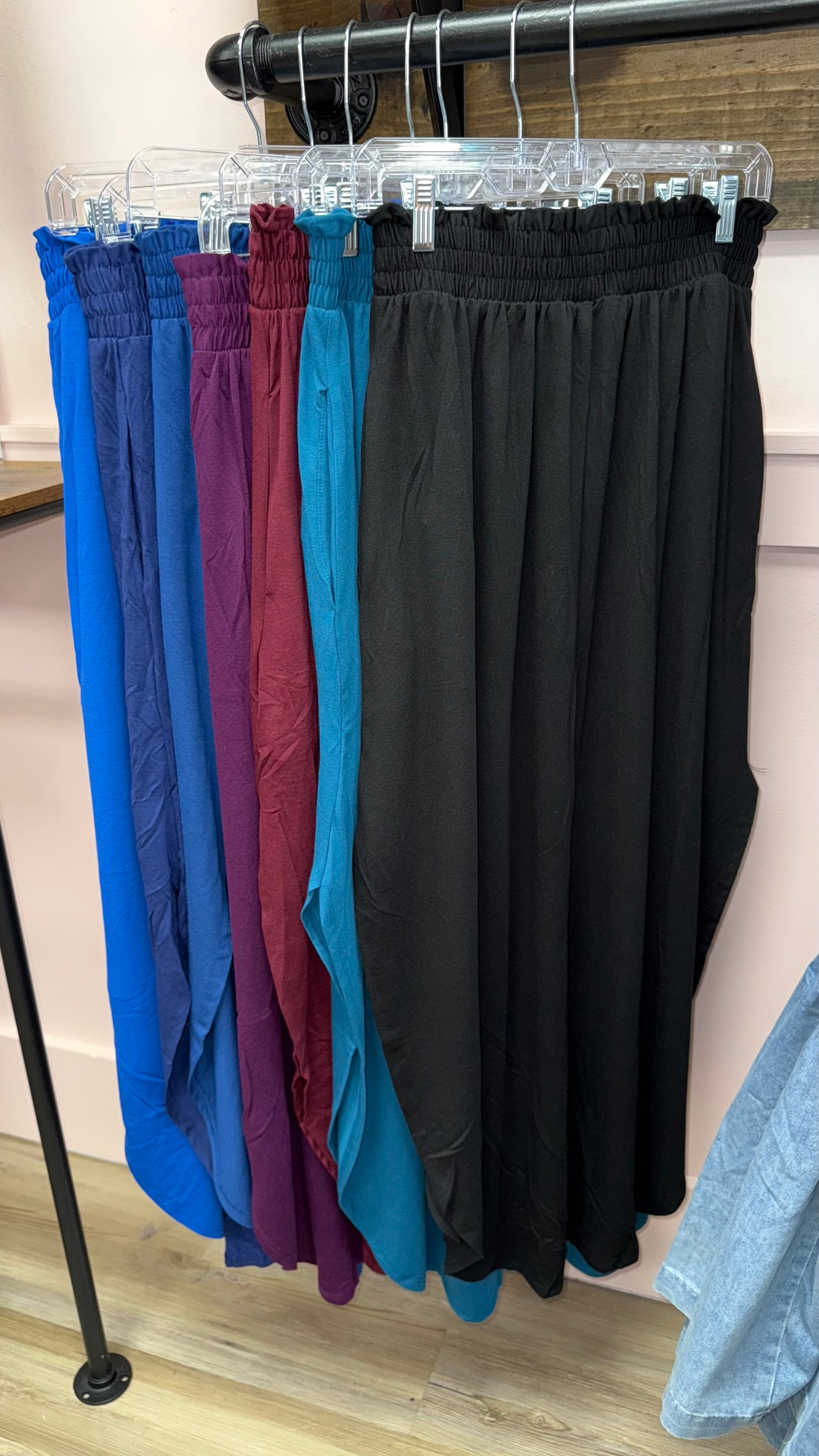 Smocked Waist Side Slit Maxi Skirt - Asst