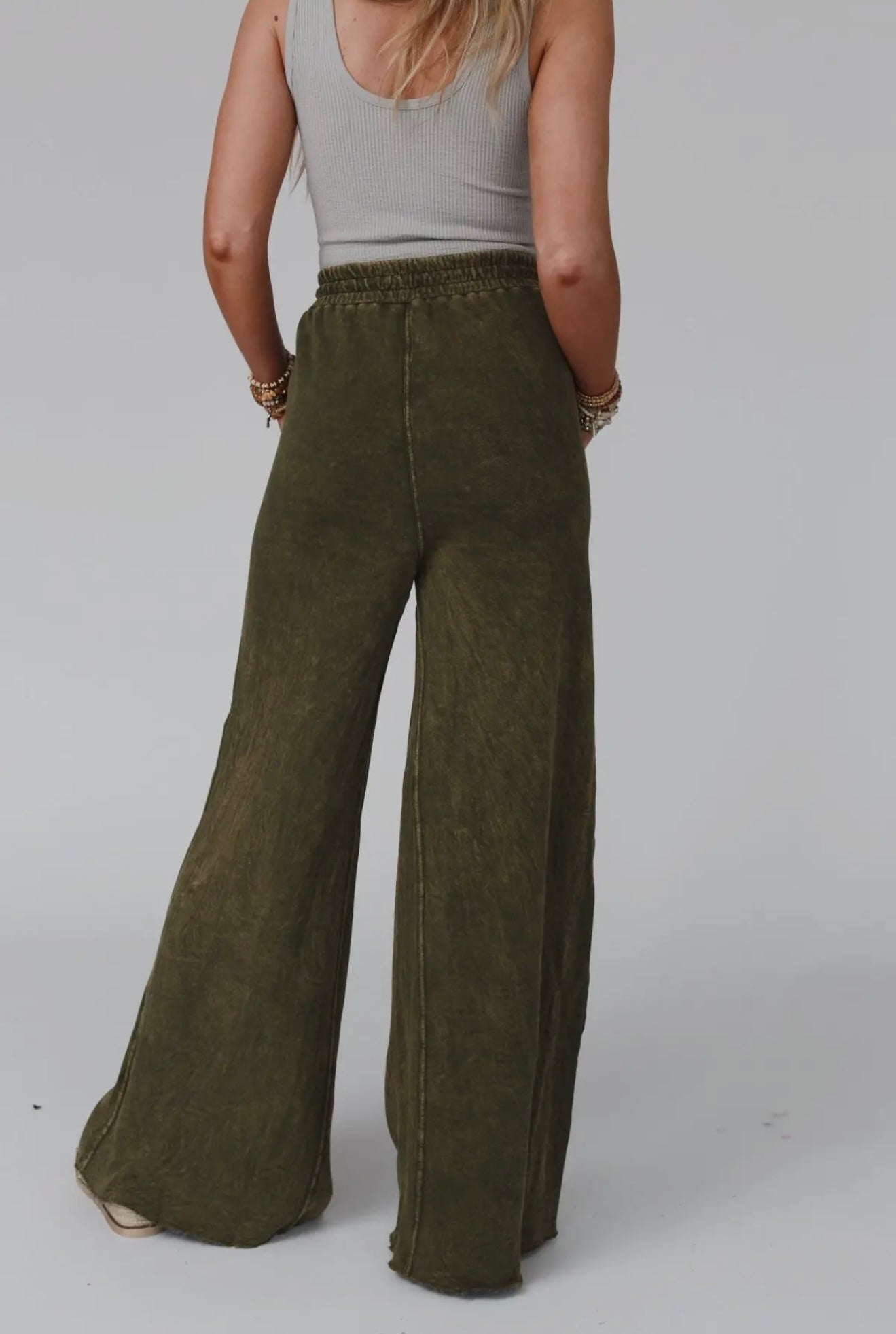 (TBN) Relaxing Robin Wide Leg Pant - Olive