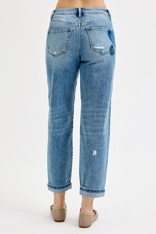 Shaded Heart Boyfriend Jeans