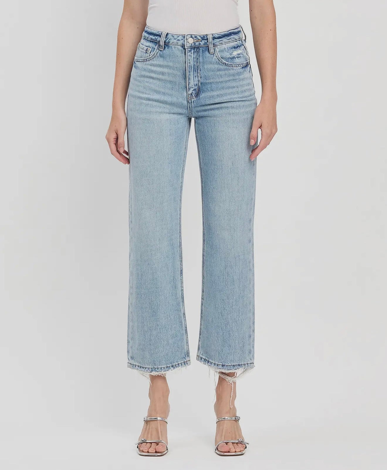 Lovervet 90's Super High Rise Ankle Slim Wide Jeans