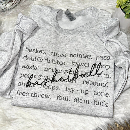 Basketball Words Graphic Sweatshirt