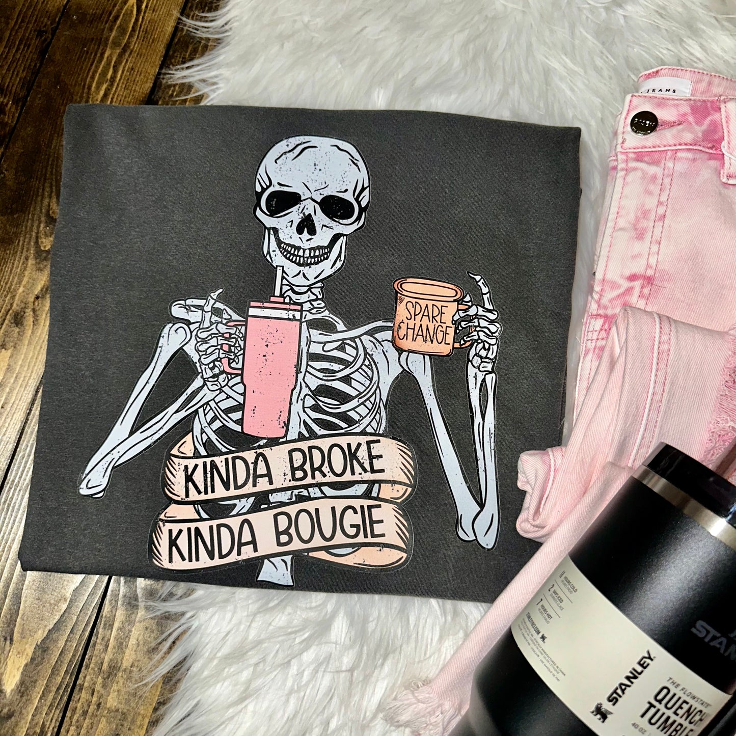 PRE- ORDER Kinda Broke Kinda Bougie Comfort Colors Graphic Tee/Sweatshirt