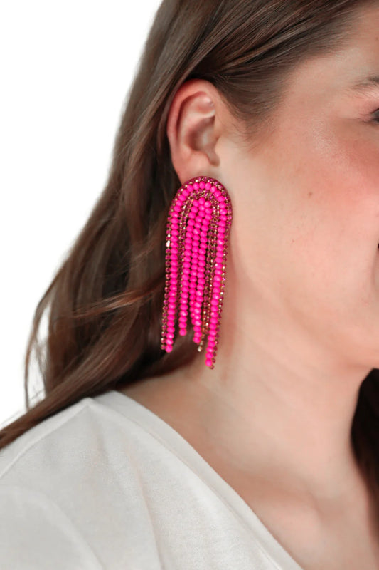 Am I The Drama Earrings - Neon Pink