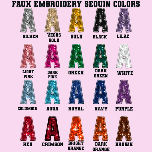 Custom Faux Sequin/Embroidery Graphic Tee/Sweatshirt