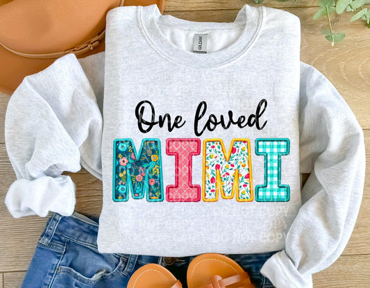 One Loved Mimi Spring Faux Embroidery Graphic Tee/Sweatshirt