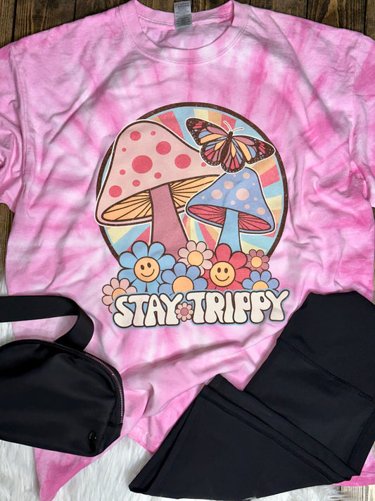 Stay Trippy Pink Graphic Tee