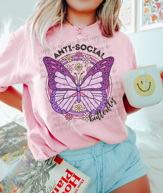 Anti Social Butterfly Tee/Sweatshirt