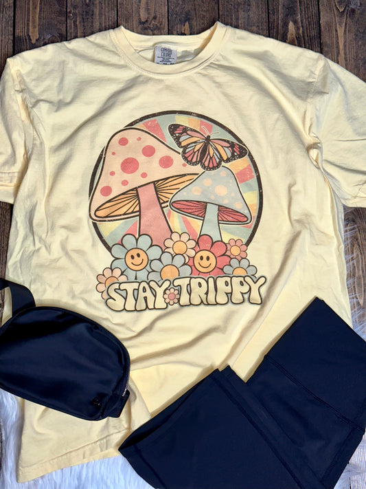 Stay Trippy Yellow Graphic Tee