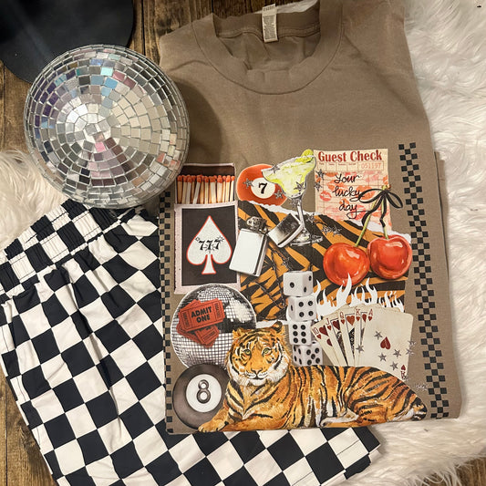 Lucky Tiger Collage Comfort Colors Tee