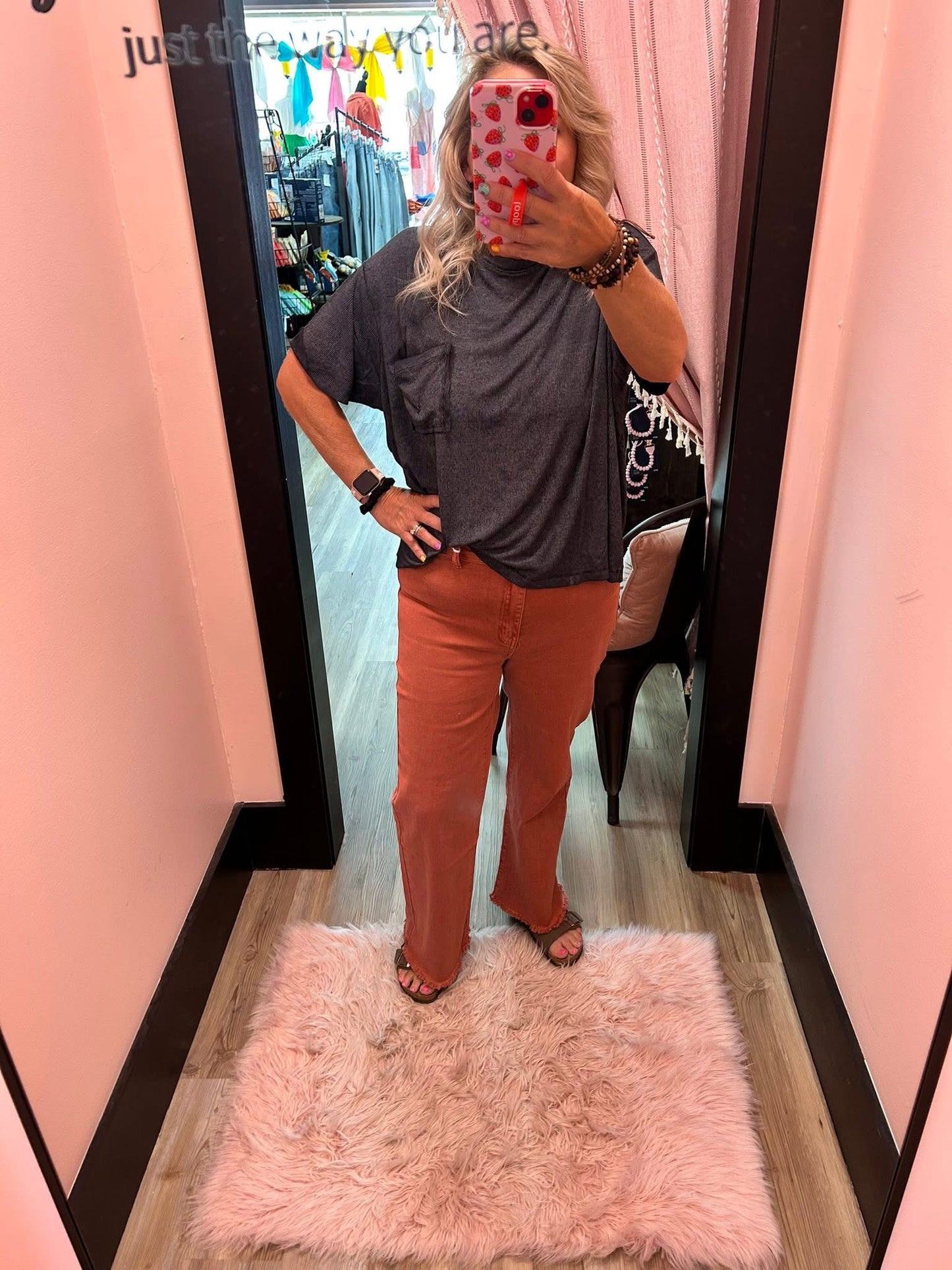 Acid Washed High Waist Frayed Hem Jeans