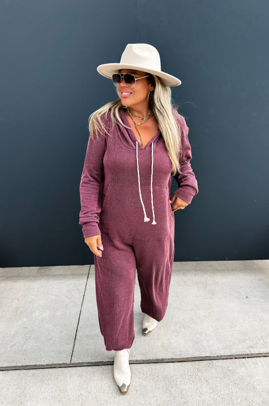 Ribbed Hayden Hoodie Jumpsuit