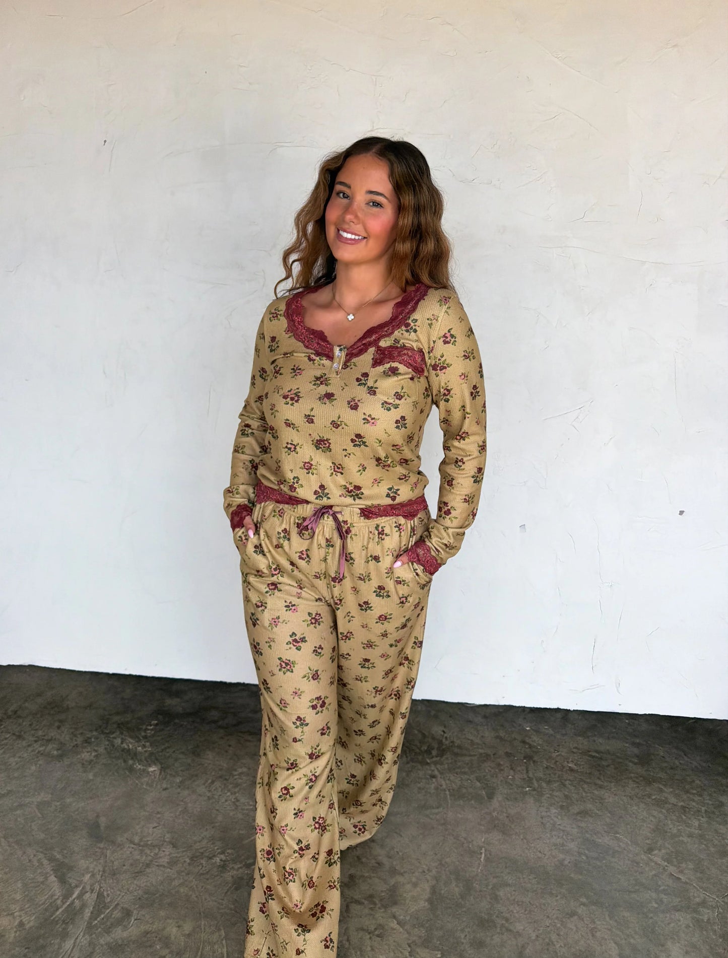 PREORDER - Floral & Lace Waffle PJ Sets