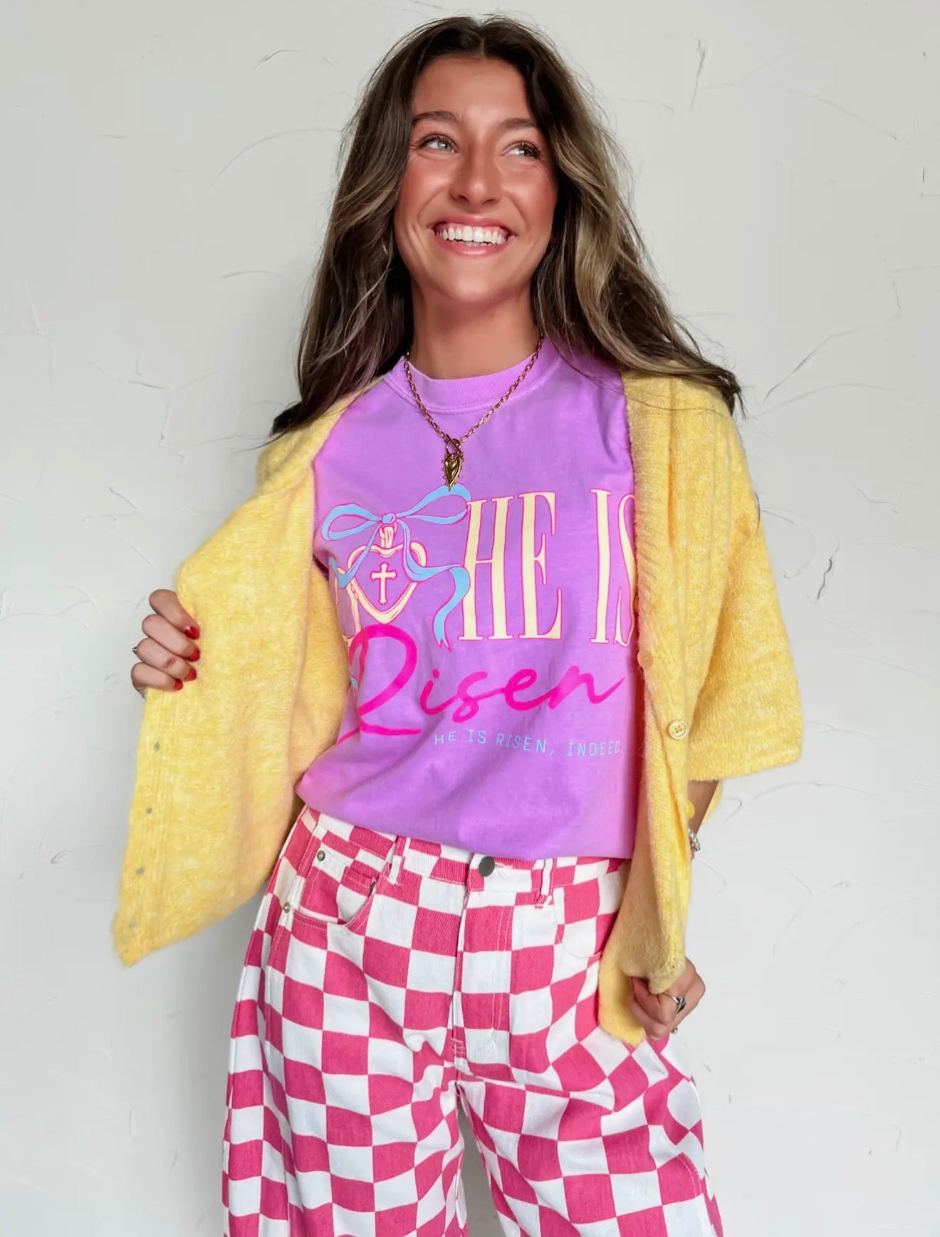 He Is Risen Locket Comfort Colors Tee