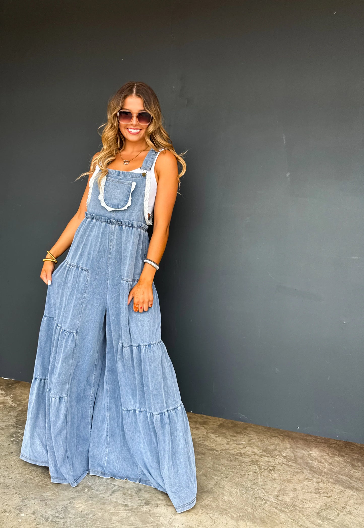 Boho & Lace Denim Overalls