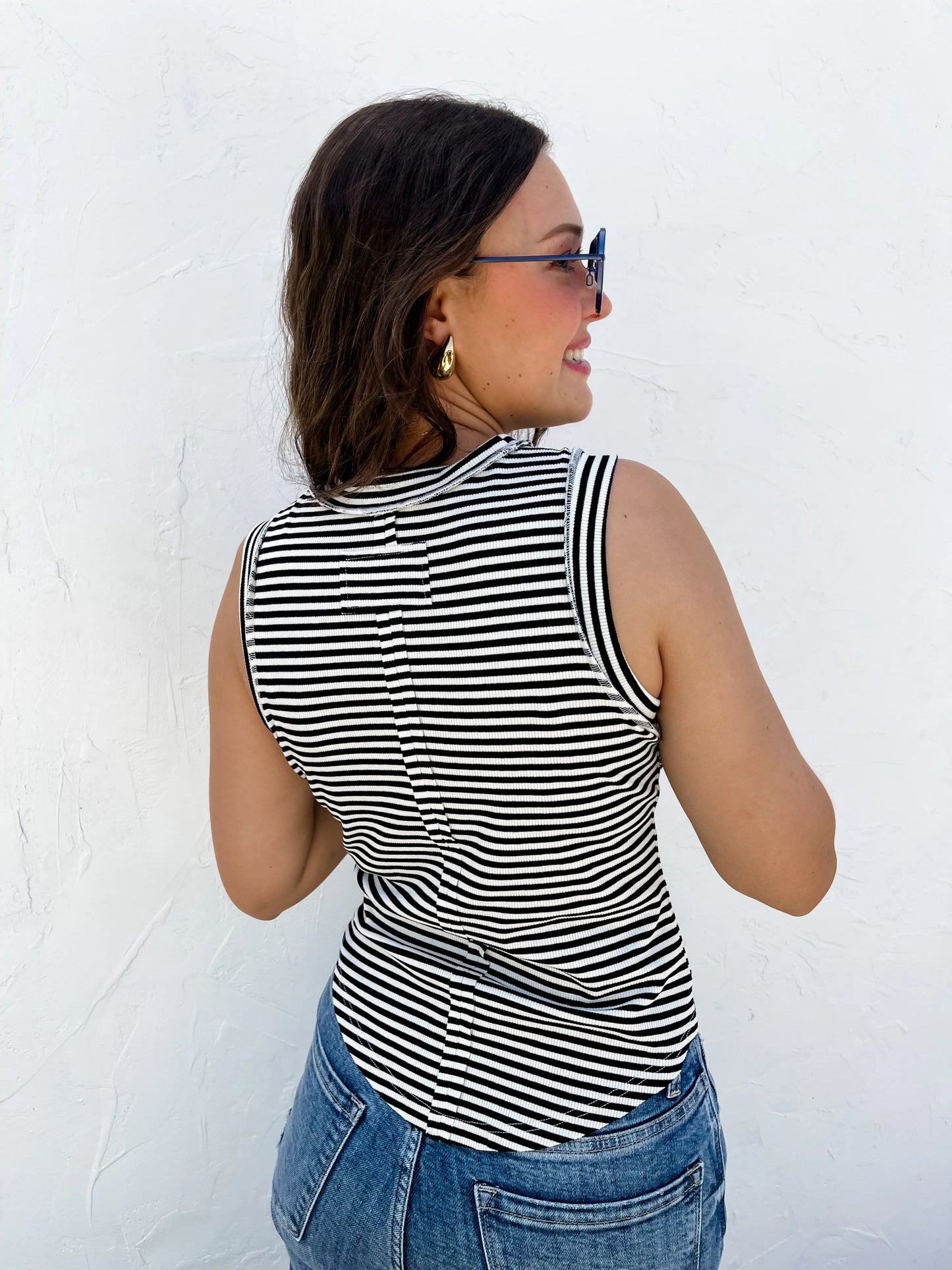 Blakeley Designs - Bianca Basic Stripe Ribbed Tank