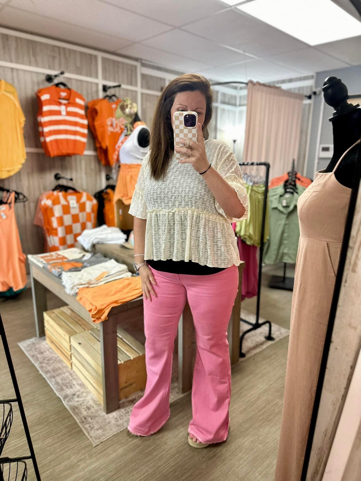 Jayde Pink Tummy Control Flares