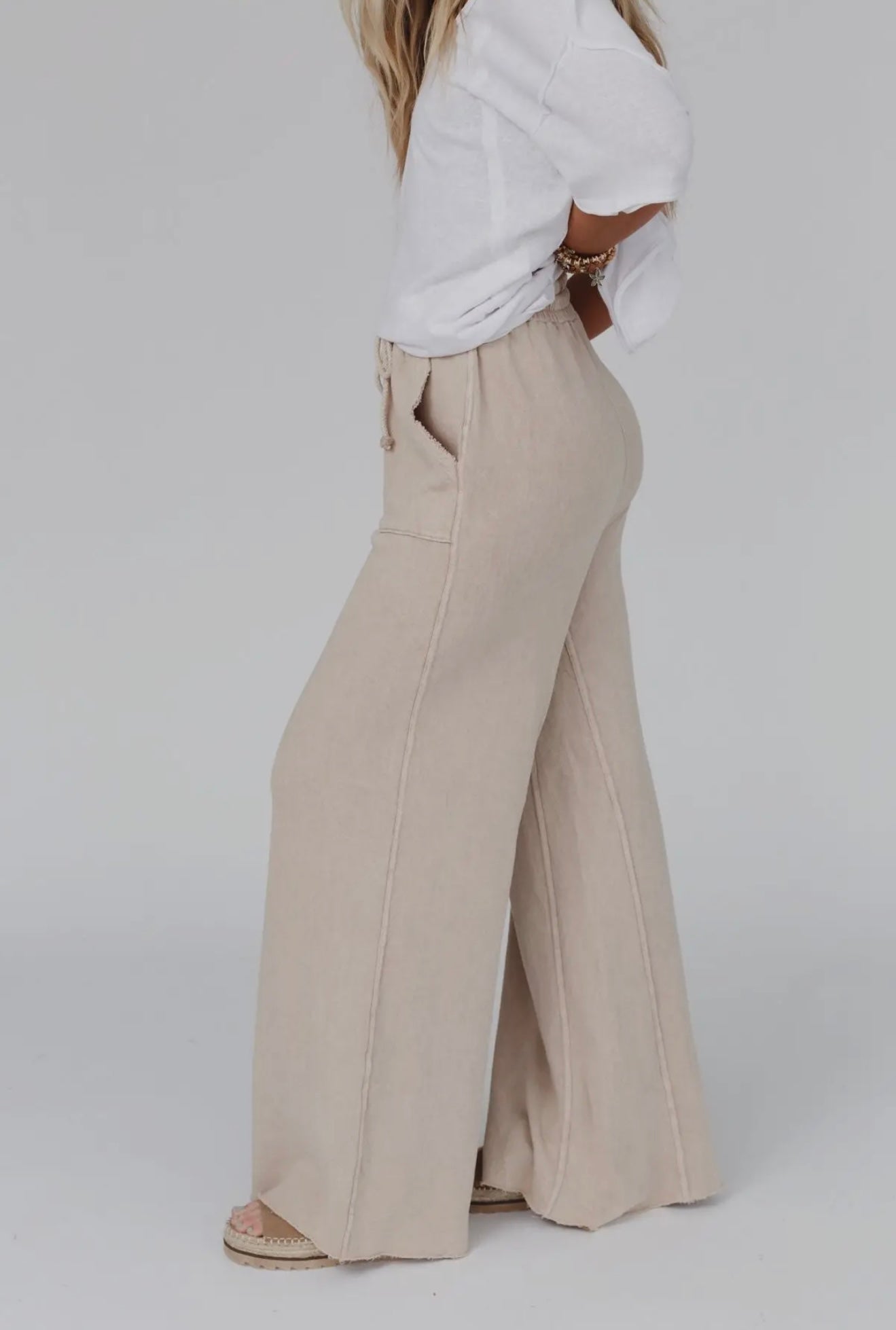 (TBN) Relaxing Robin Wide Leg Pant - New Taupe