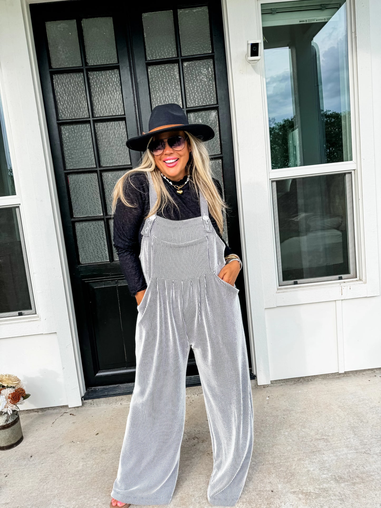 Fall Karli Boho Overalls - 2 Tone Black