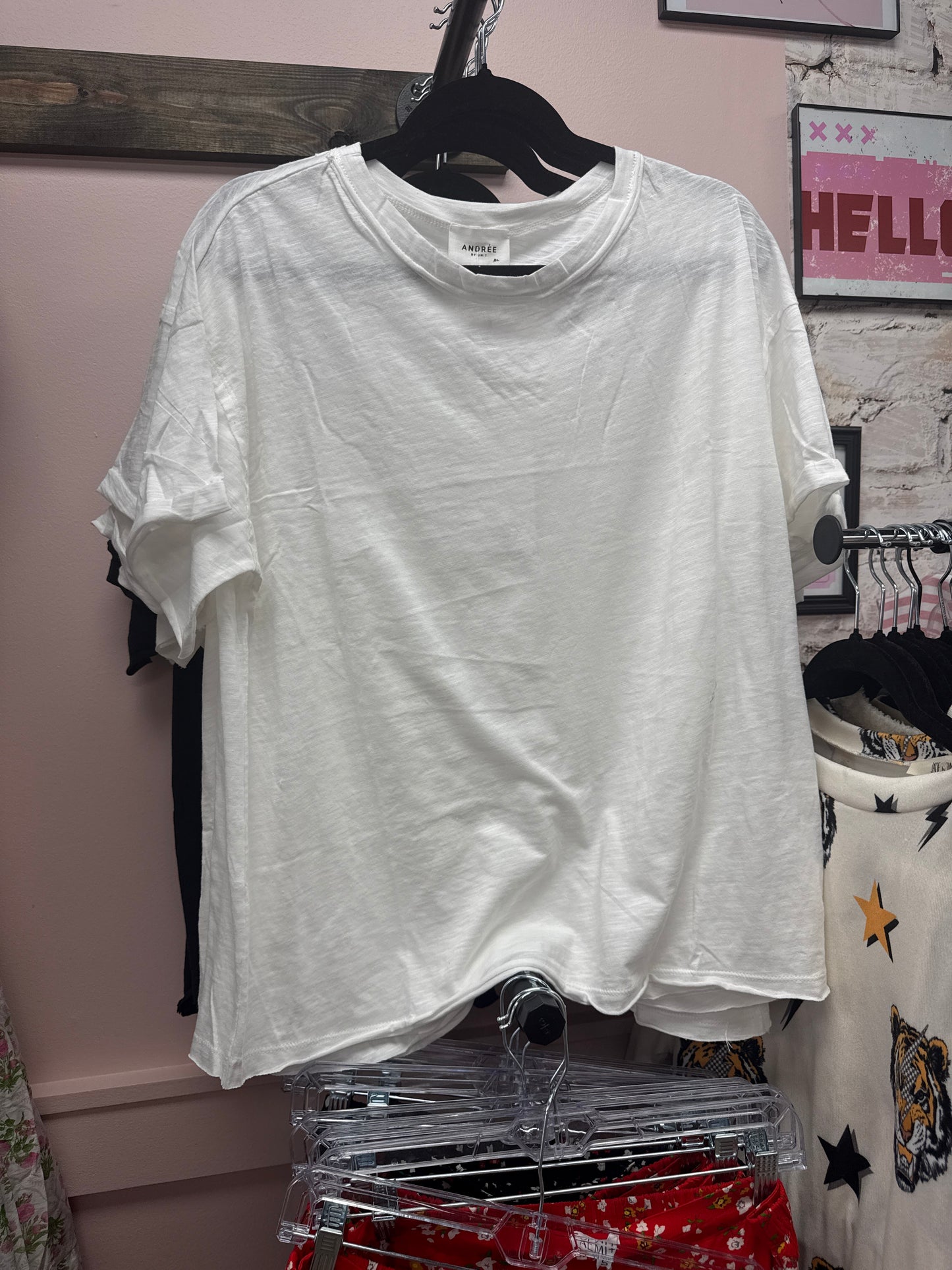 Basic Short Sleeve Cotton Top - Ivory