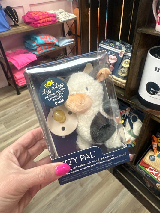 Itzy Ritzy Bitzy Pal Pacifier/Plush - Cow