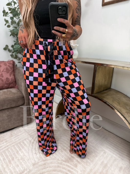 Birdie Stretchy Lounge Pants 2.0 - Candy Corn Checkered